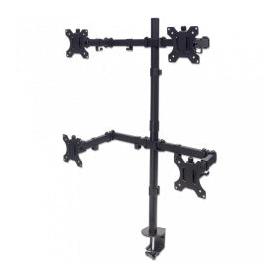 Manhattan Soporte para 4 Monitores 13" - 32", hasta 32Kg, Negro
