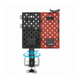 Manhattan Soporte para Escritorio con Tablero Organizador, hasta 1.5Kg, Negro/Rojo