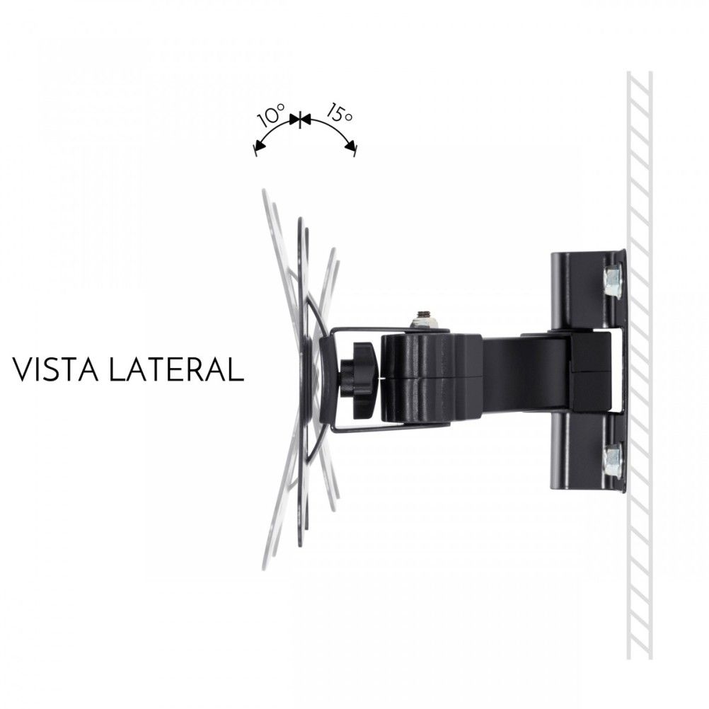 Soporte para TV Steren STV-021 (23") 10 kg Inclinable -10 - 15° Ajustable Negro