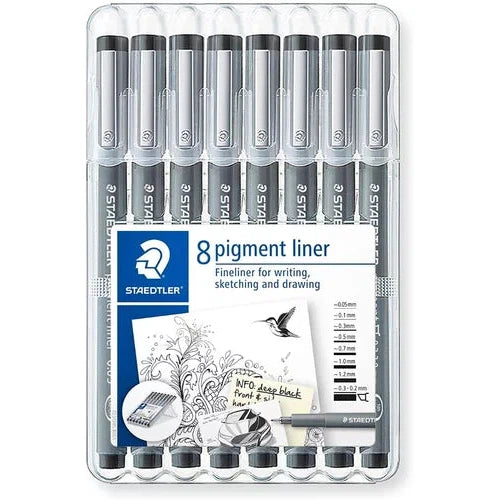 Estilógrafo Staedtler Kit Tinta Negra Puntas Diferentes 8 Pz