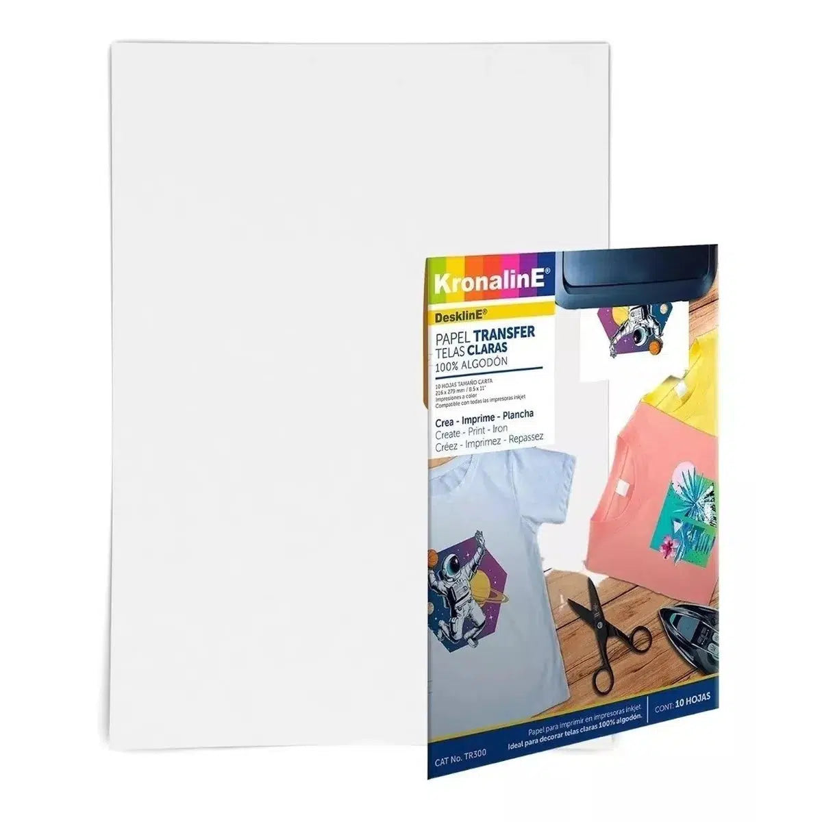 Kit Papel Transfer Telas Claras Y Oscuras Kronaline 20 Hojas