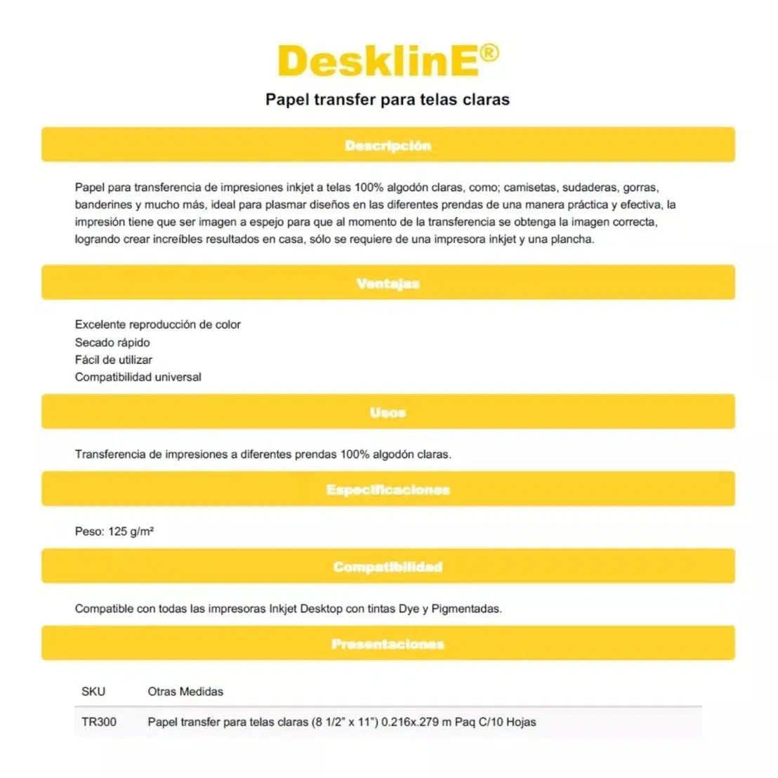 Kit Papel Transfer Telas Claras Y Oscuras Kronaline 20 Hojas