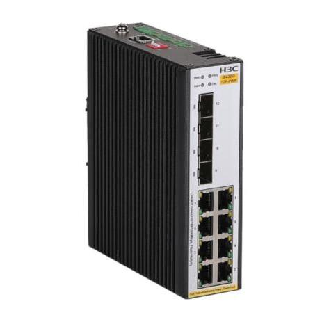 Switch H3C IE4300 12P PWR L2 Conmutador Etherent Industrial con 8 Puertos Base T PoE y 4 Puertos 1000 BASE X SFP