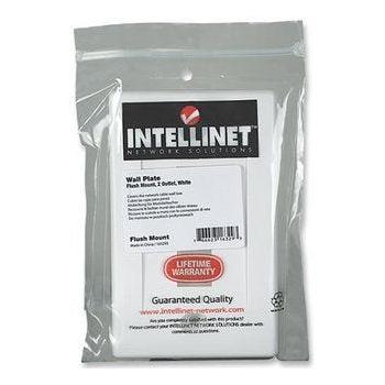 Intellinet Tapa para Caja (Faceplate) 163293, Montaje al Ras, 2 Salidas, Blanco