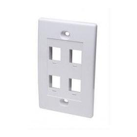Intellinet Tapa para Caja (Faceplate) 163316, Montaje al Ras, 4 Salidas, Blanco