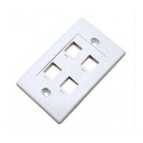 Intellinet Tapa para Caja (Faceplate) 163316, Montaje al Ras, 4 Salidas, Blanco