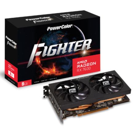 Tarjeta de Video AMD (D90)PowerColor Fighter Radeon RX7600 8GB Dual Fan GDDR6 PCIe 4.0 128-bit 1xHDMI 3xDP