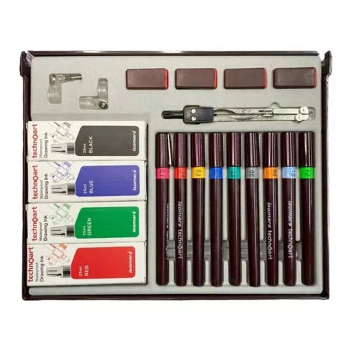 Kit De 9 Estilógrafo Recargables Técnico Isomars Technoart