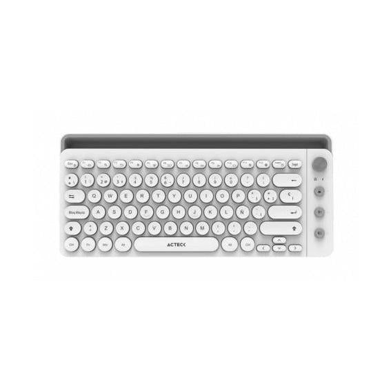 Teclado Acteck Uny Comp Ti685, Inalámbrico, Bluetooth, Blanco (Español)