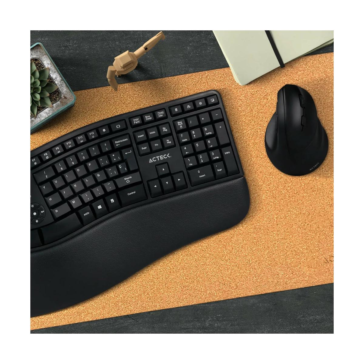 Kit de Teclado y Mouse Acteck Creator Virtuos Fitt MK770, Inalámbrico, RF Inalámbrico, Negro (Español)