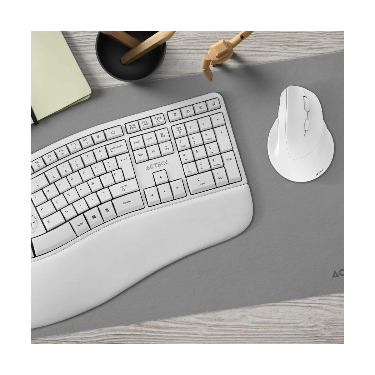 Kit de Teclado y Mouse Acteck Creator Virtuos Fitt MK770, Inalámbrico, RF Inalámbrico, Blanco (Español)
