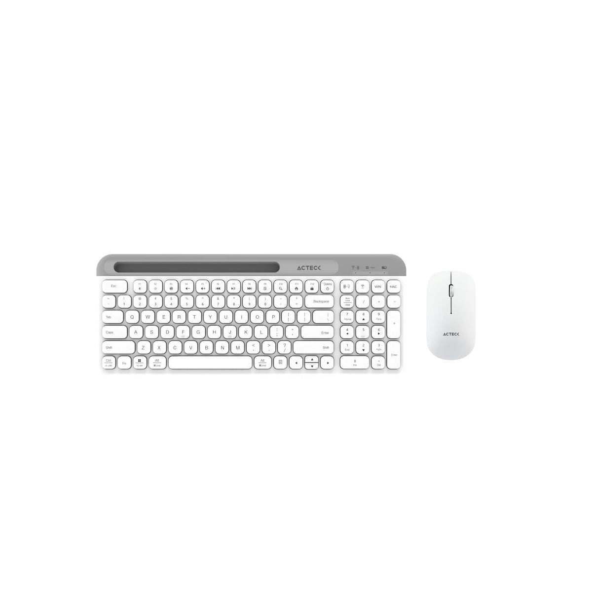 Kit de Teclado y Mouse Acteck Creator Virtuos Silk MK720, Inalámbrico, Bluetooth, Blanco (Español)
