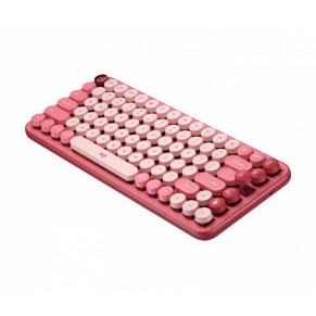 Teclado Logitech POP, RF Inalámbrico + Bluetooth, Rosa (Español)