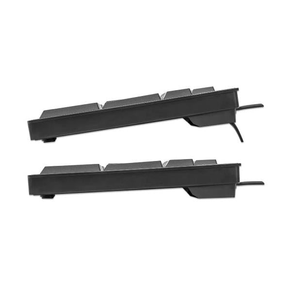 Teclado Manhattan 179324, Alámbrico, USB, Negro, Inglés
