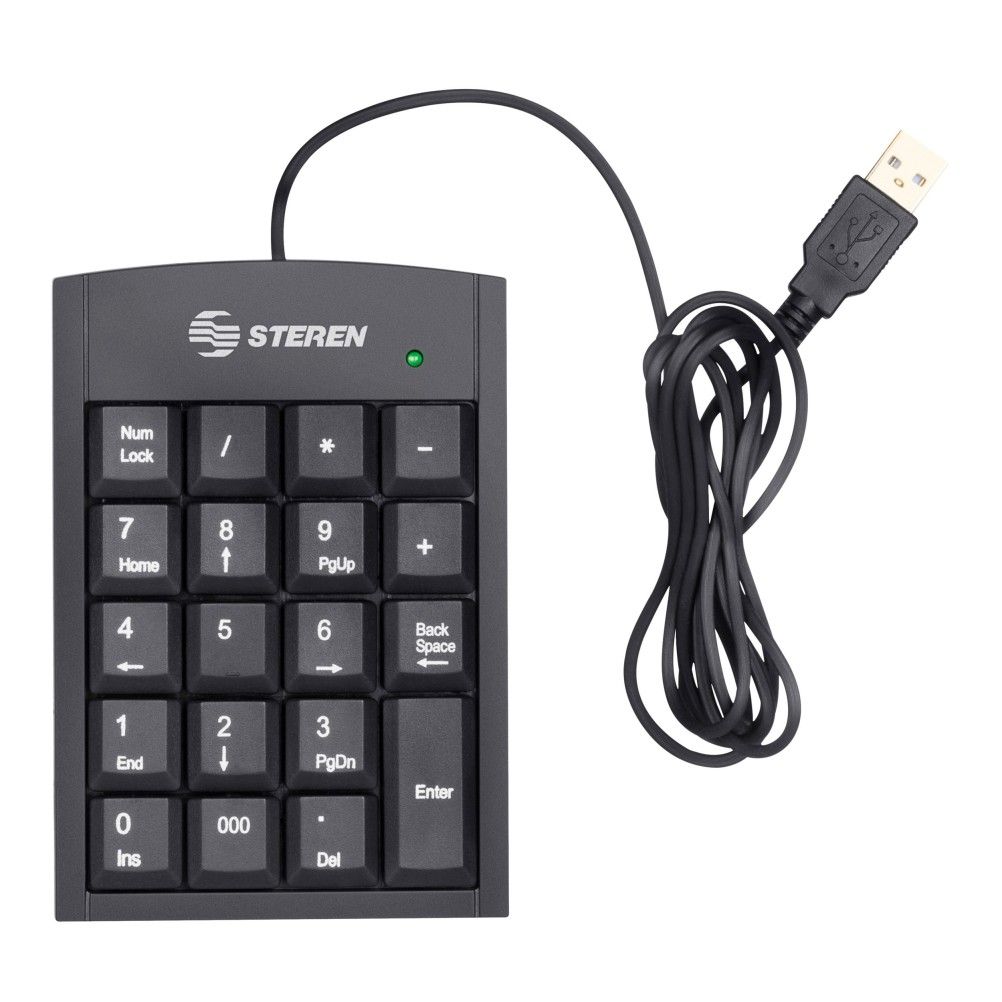 Teclado Numérico Steren COM-625 Alámbrico USB Plug and Play Negro