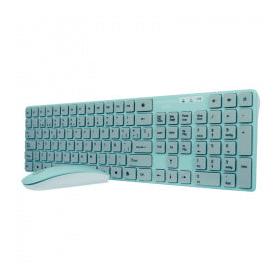 Kit de Teclado y Mouse Perfect Choice Ballon para Niños, Inalámbrico, Azul (Español)