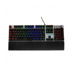 Teclado Gamer Vortred Resistance RGB, Teclado Mecánico, Alámbrico, Negro/Blanco (Español)