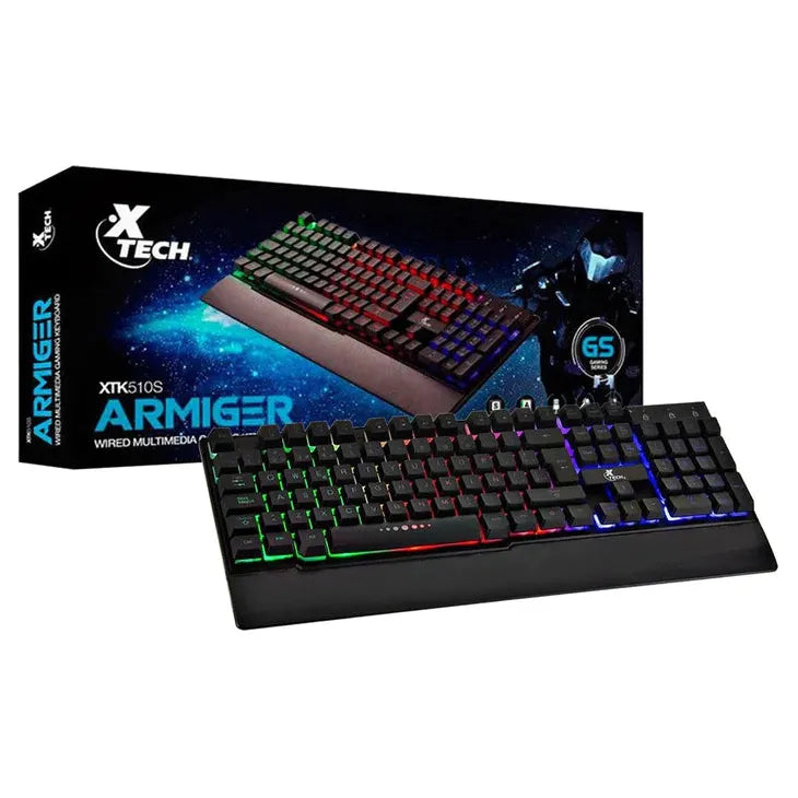 Teclado Gamer Xtech Armiger RGB, Alámbrico, Negro (Español)