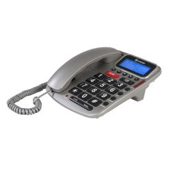 Teléfono Alámbrico Steren TEL-235 LED Identificador de Llamadas Plata