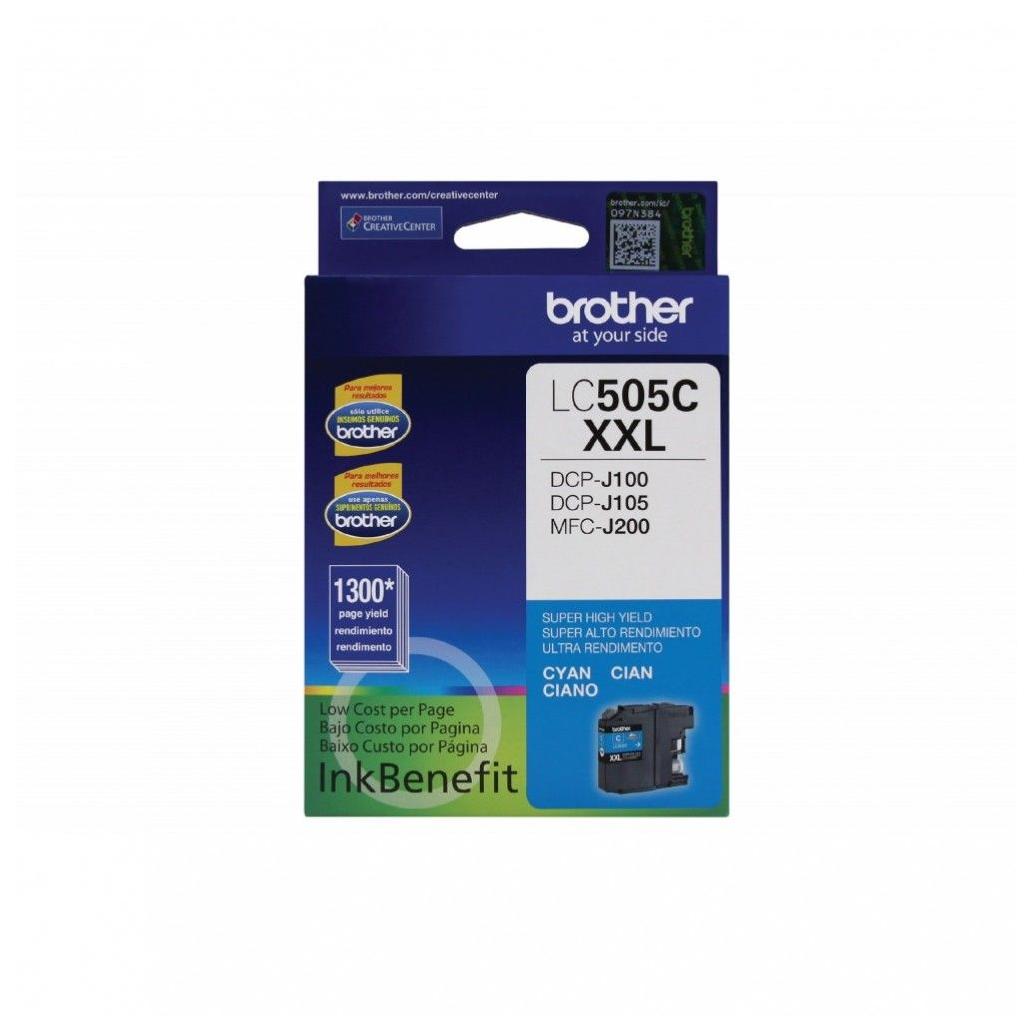 CARTUCHO BROTHER LC505C CYAN, 1300 PÁGINAS
