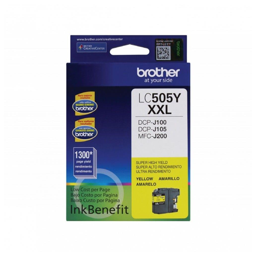 CARTUCHO BROTHER LC505Y AMARILLO, 1300 PÁGINAS