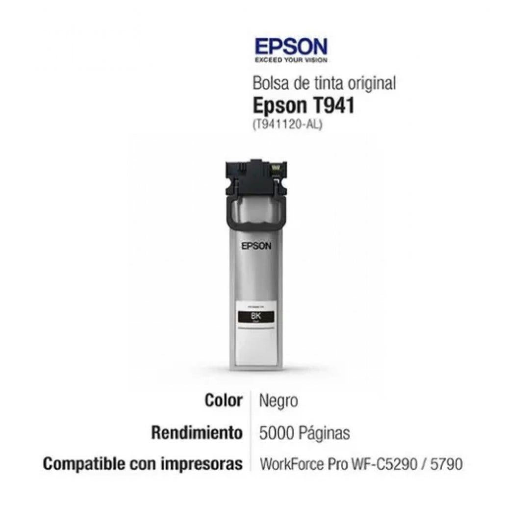 BOLSA DE TINTA EPSON DURABRITE ULTRA T941 NEGRO, 5000 PÁGINAS, T941120-AL