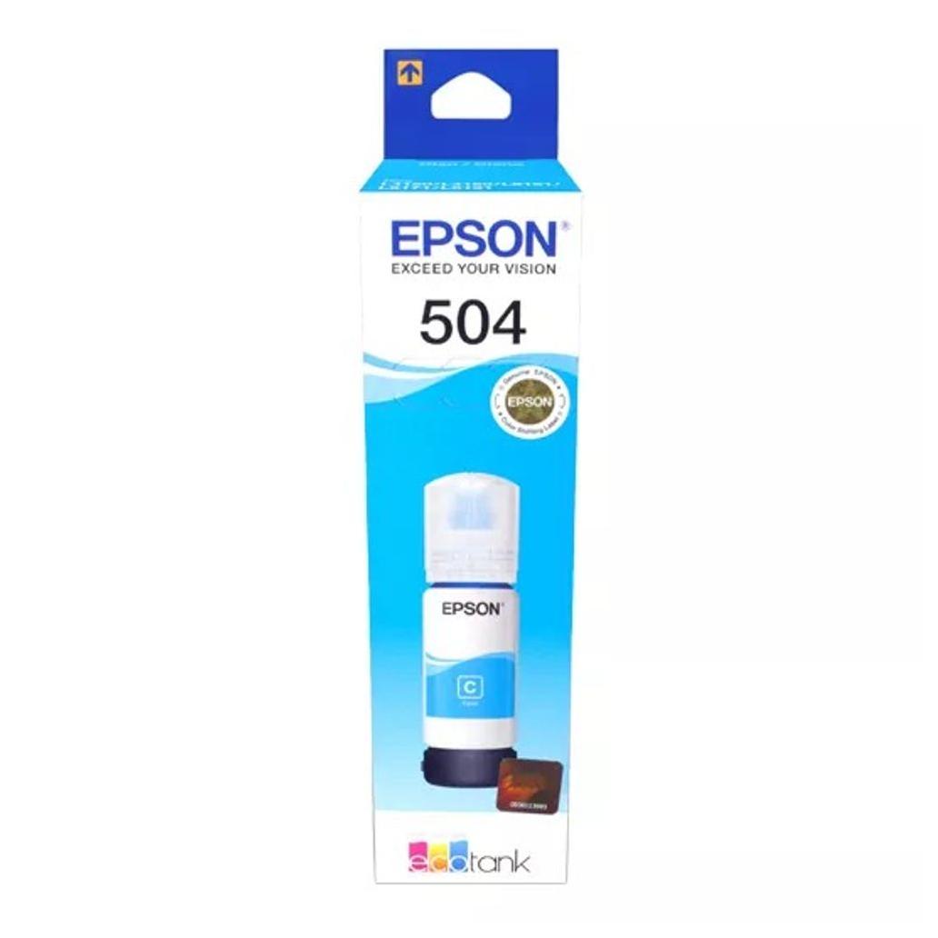 Tinta para Impresora Epson Original T504 Color Cian EcoTank L4150/L4160