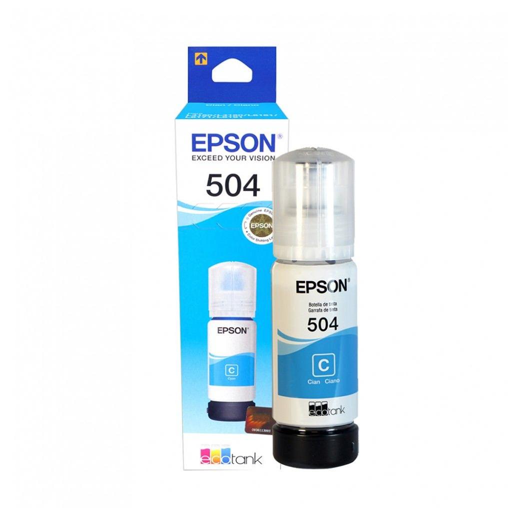 Tinta para Impresora Epson Original T504 Color Cian EcoTank L4150/L4160