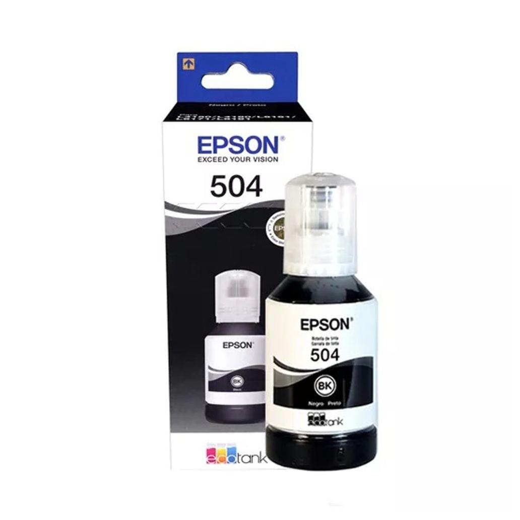 Tinta para Impresora Epson Original T504 Color Negro 127ml EcoTank L4150/L4160