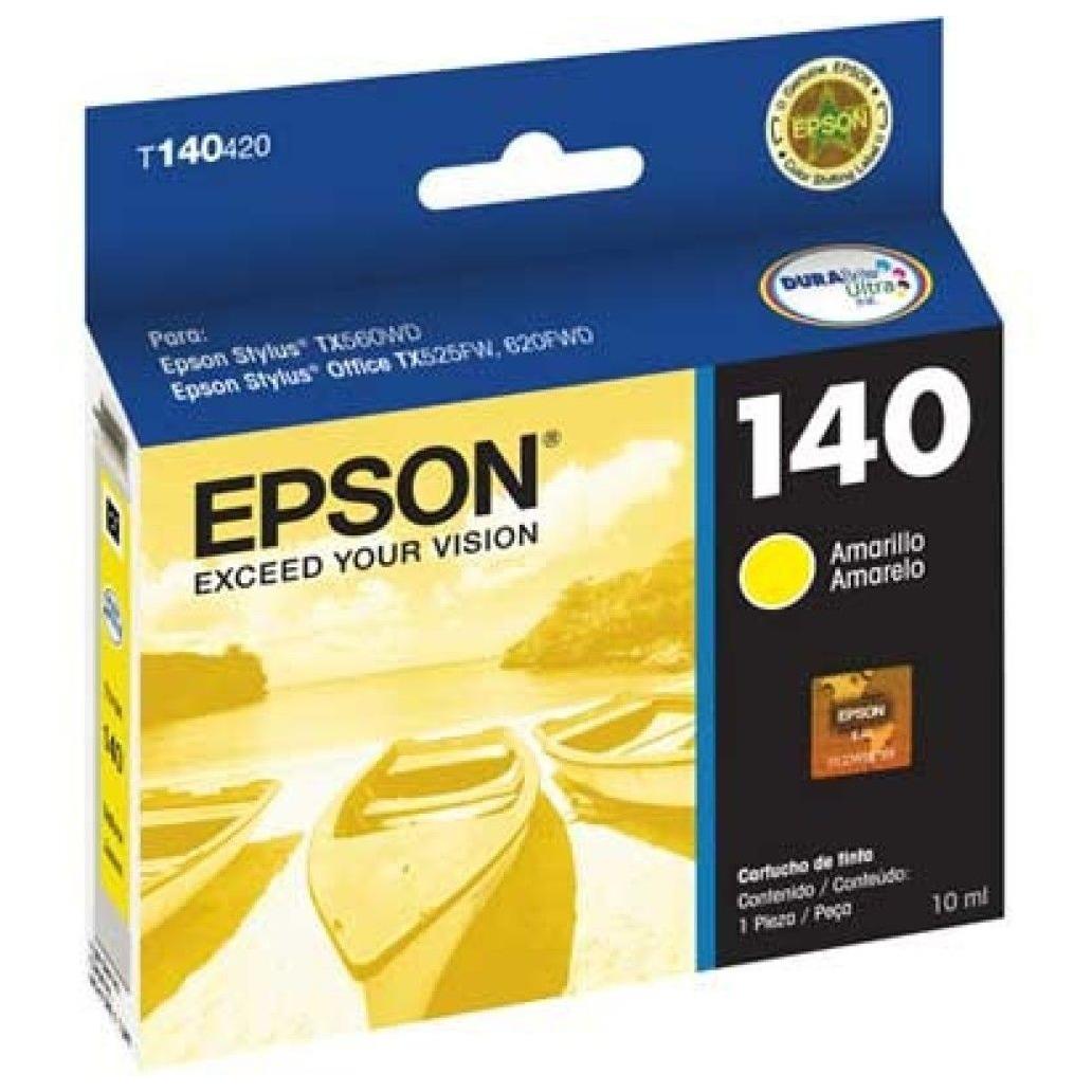 Cartucho de Tinta para Impresora Epson T140420 Amarillo 755 Pagina(s) WorkForce T42WD, Stylus TX525FW
