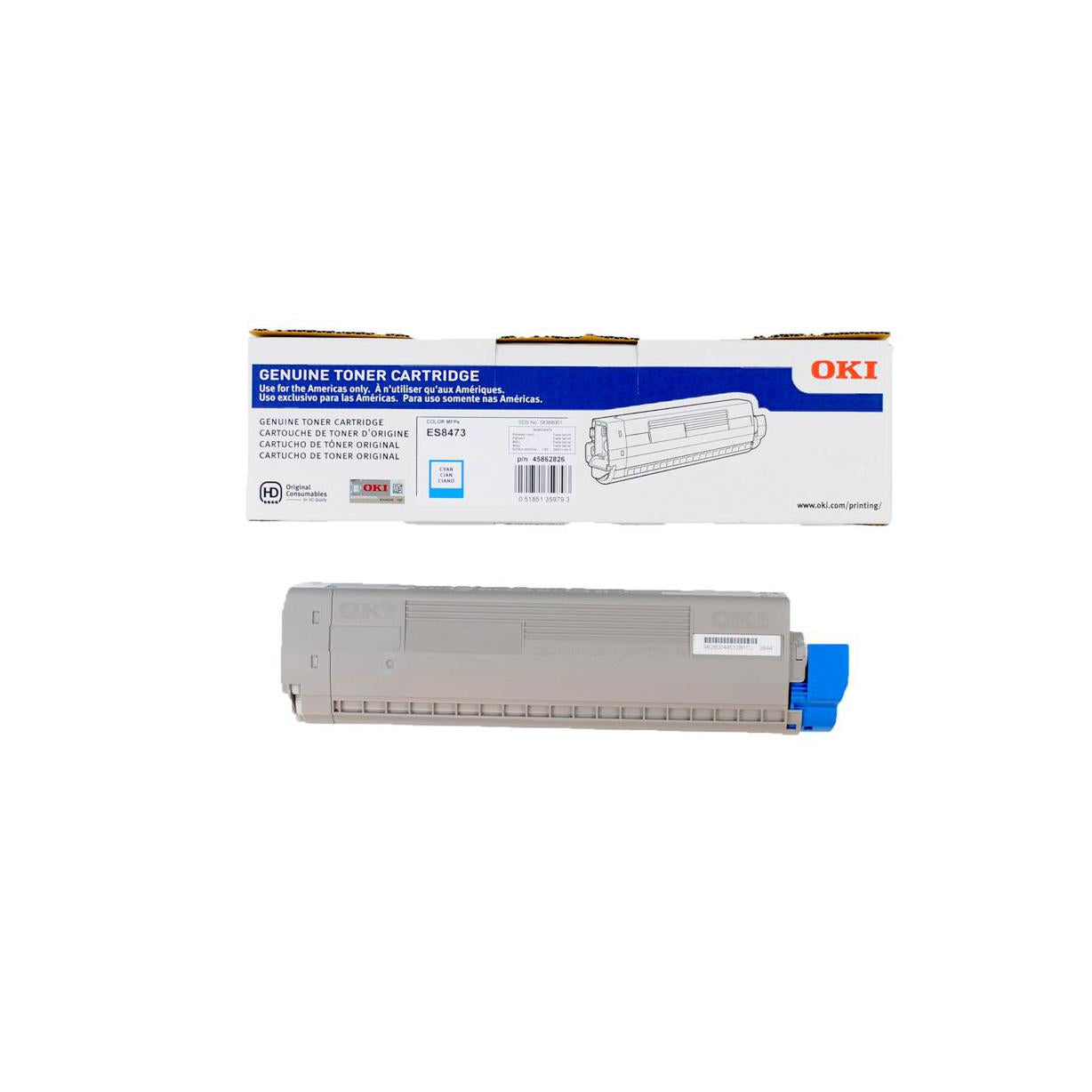 Tóner Oki Alto Rendimiento ES8473 Cian, 10.000 Páginas