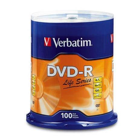 Verbatim Torre de Discos Virgenes para DVD, DVD-R, 16x, 100 Discos 97177