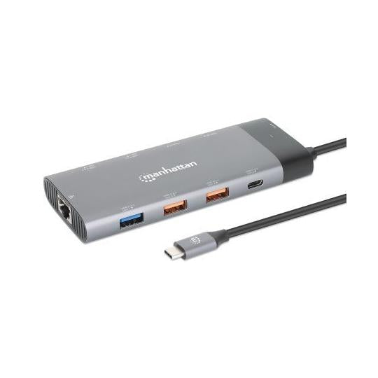 Docking USB-C 130714, 2xHDMI, 5xUSB-A, USB-C, USB-C PD, Gris