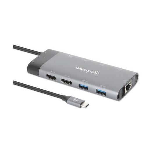 Docking USB-C 130714, 2xHDMI, 5xUSB-A, USB-C, USB-C PD, Gris