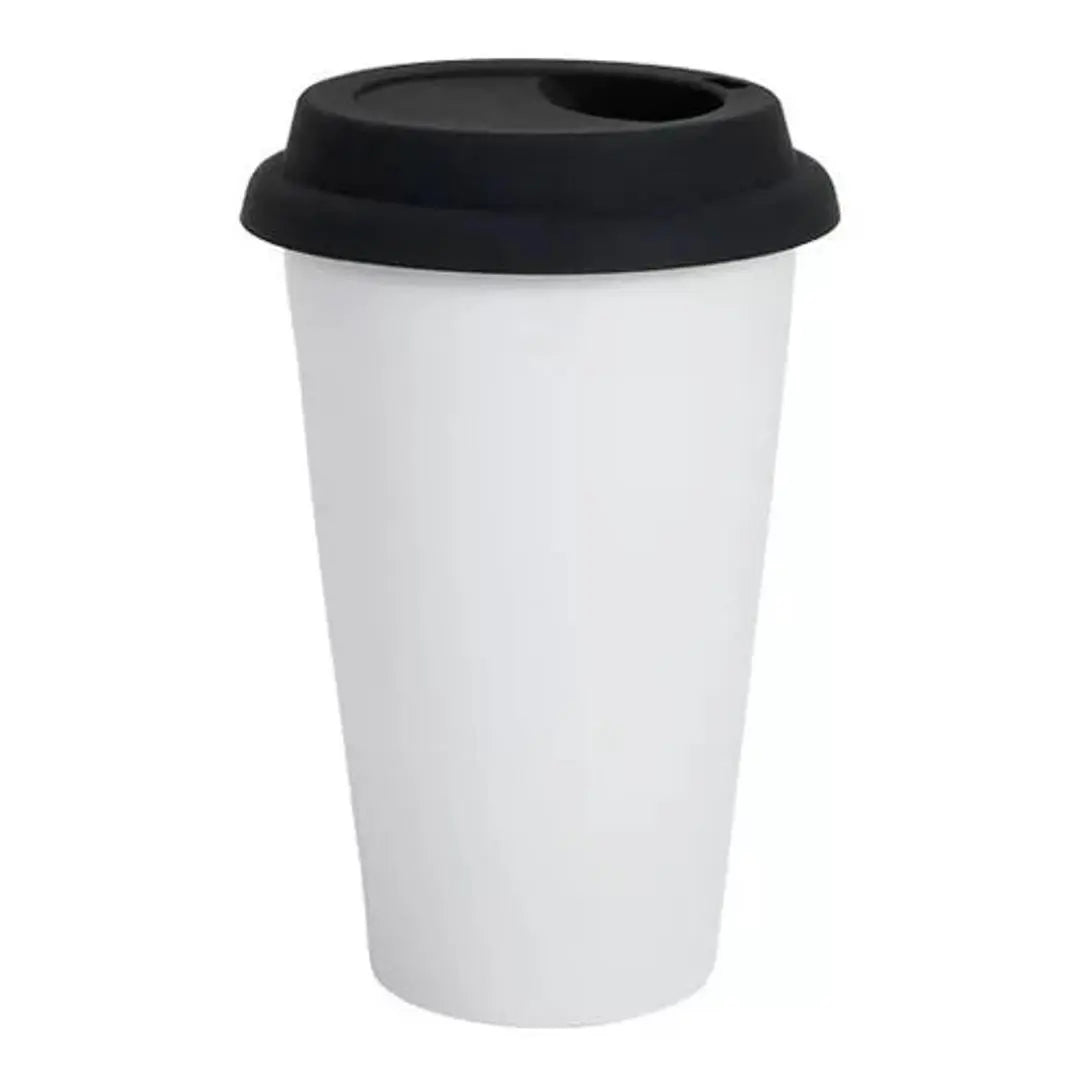 Vaso Cónico para sublimar Tapa De Silicón Cerámica Color Make