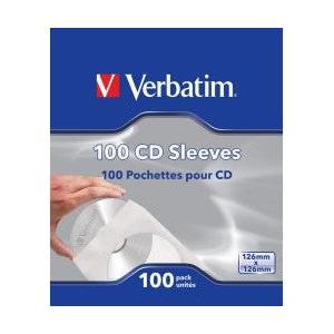 Verbatim Sobres de Papel para CD/DVD, Blanco, 100 Piezas