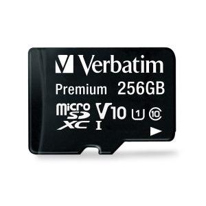 Memoria Flash Verbatim Premium, 256GB MicroSDXC UHS-I Clase 10, con Adaptador
