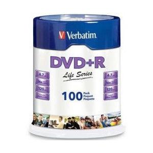 Verbatim Torre de Discos Virgenes para DVD, DVD+R, 16x, 100 Discos (97175)