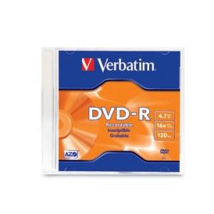 Verbatim Disco Vírgen para DVD, DVD-R, 16x, 1 Disco (95093)