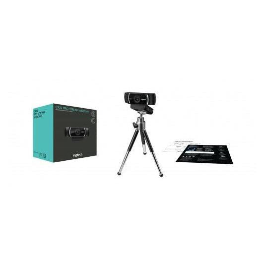 Logitech Webcam HD Pro Stream C922, 1920x1080 Pixeles, USB, Negro