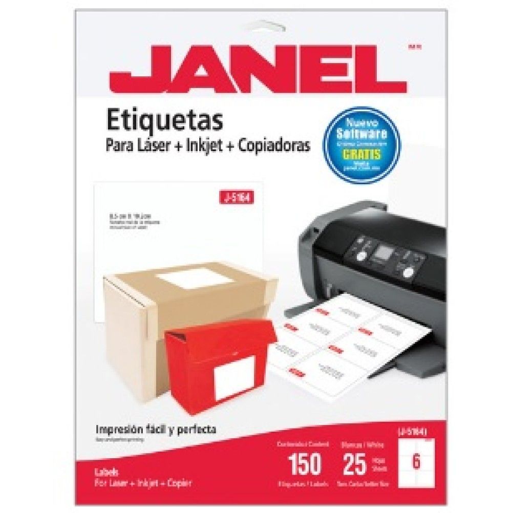 Etiquetas Autoadhesivas Janel 1085164101 Laser 150 Pieza(s) Blanco