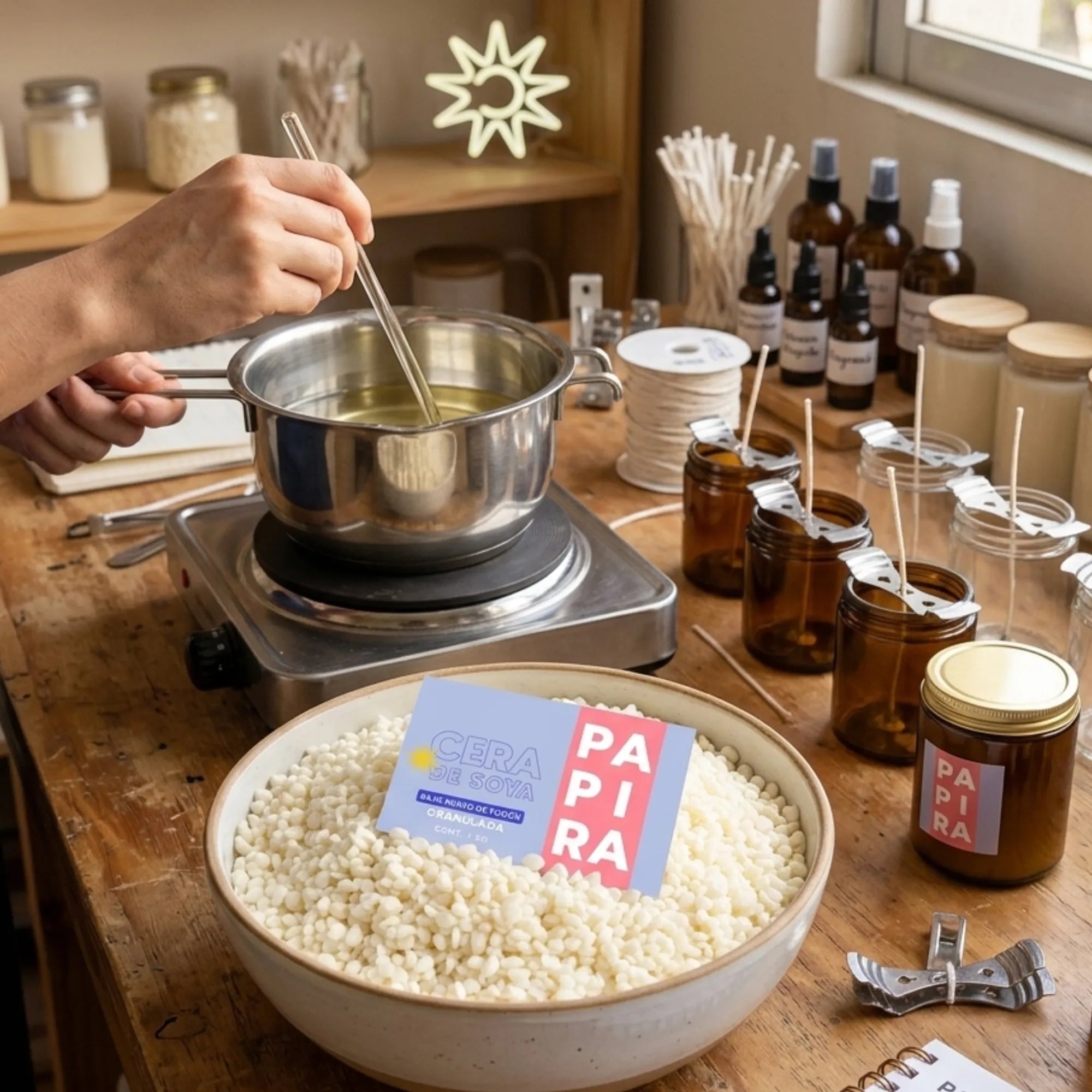 Cera De Soya De Bajo Punto De Fusión Granulada Papira 1 Kg