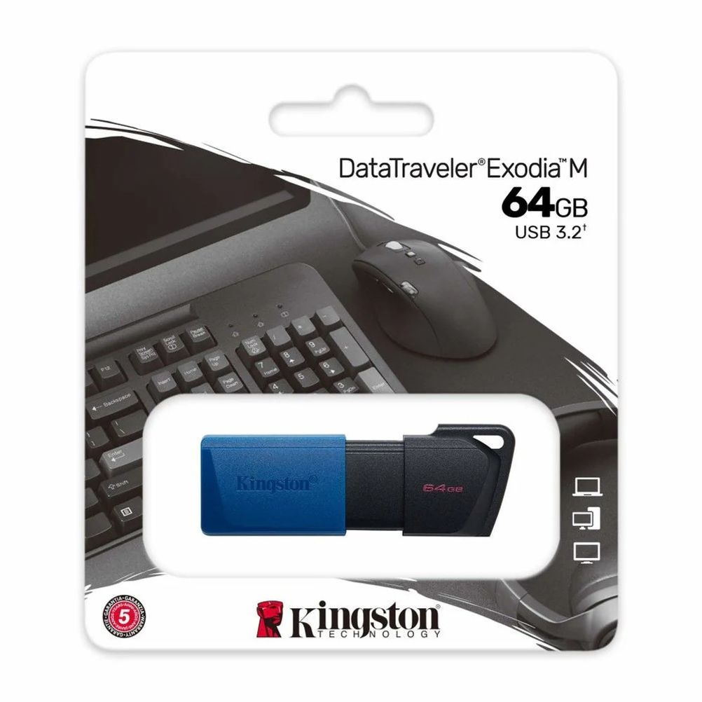 Memoria Flash Kingston Technology DataTraveler Exodia M 64GB USB A Negro, Azul.