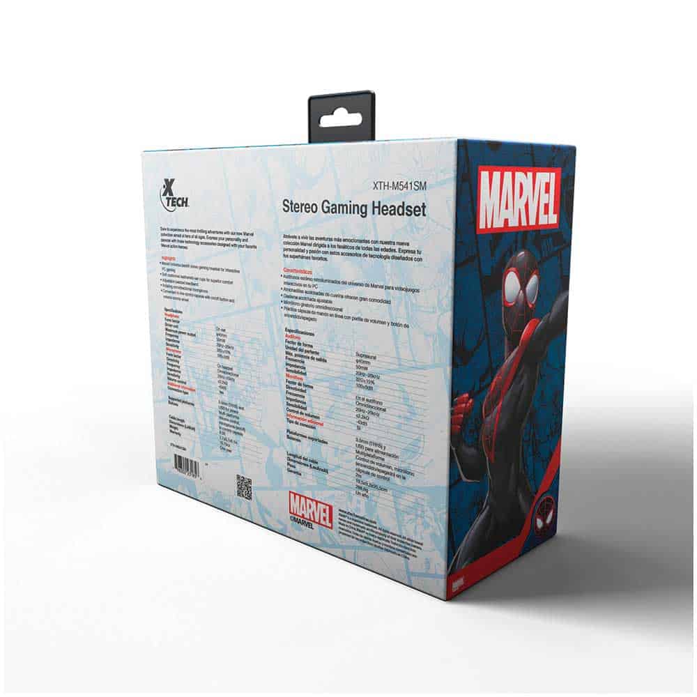 Audífonos con Micrófono Spider-Man XTH-M541SM, Alámbrico, 2 Metros, 3.5mm, Negro Xtech