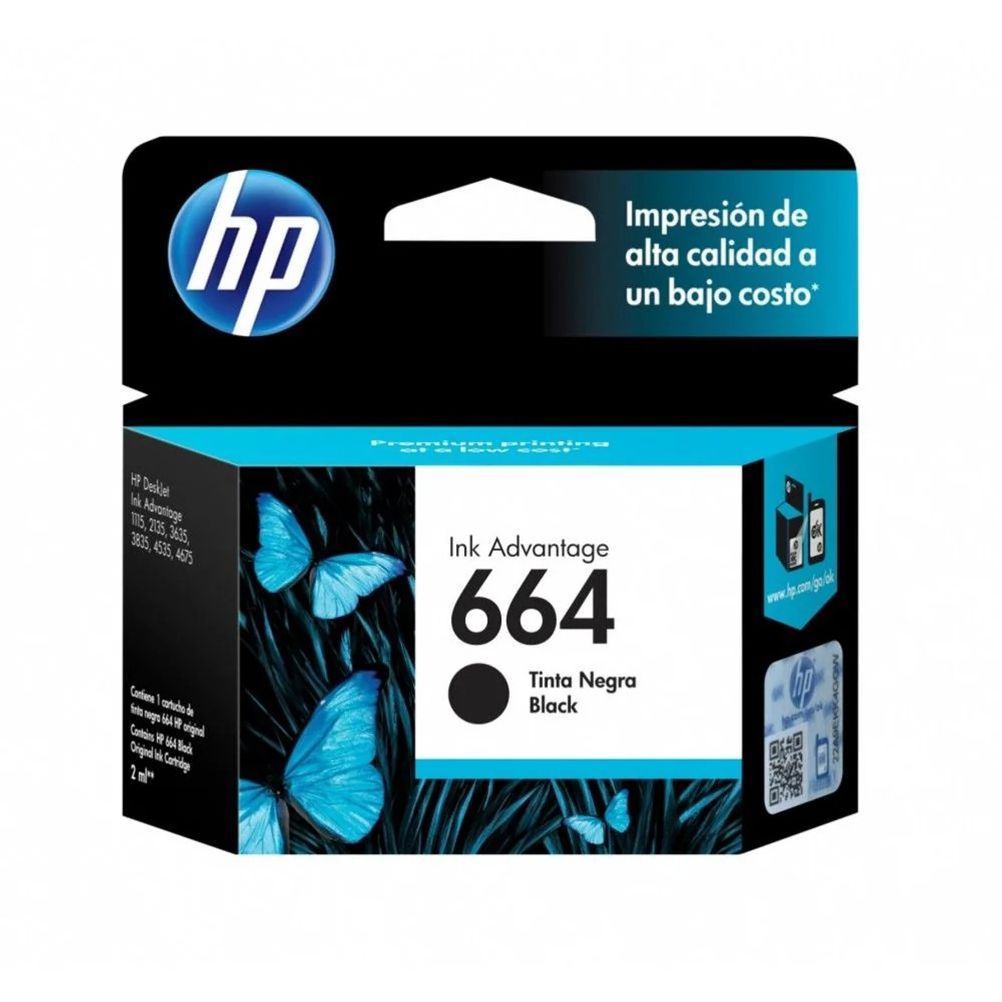 Cartucho HP 664 Negro Original, 120 Páginas