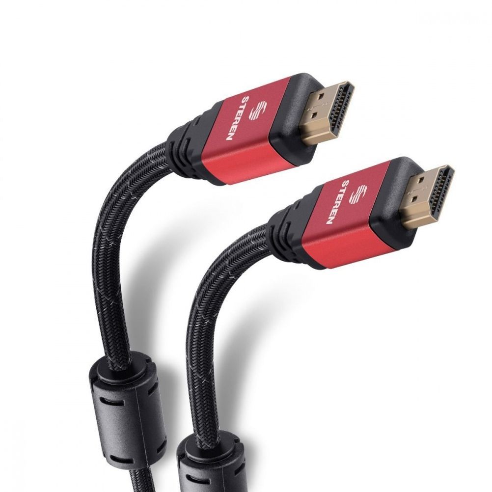 Cable HDMI Steren Elite 299-806 Macho / Macho HDMI / HDMI 4K Material PVC, Filtros de Ferrita Distancia 1.8m Color Negro, Rojo