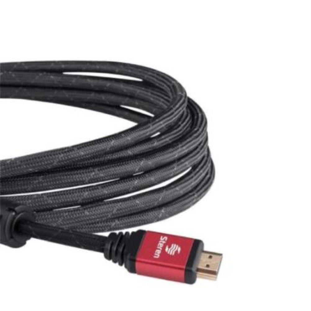 Cable HDMI Steren 299-812 Macho/Hembra HADMI/HDIMI Filtros de Ferrita 3.6m Negro, Rojo