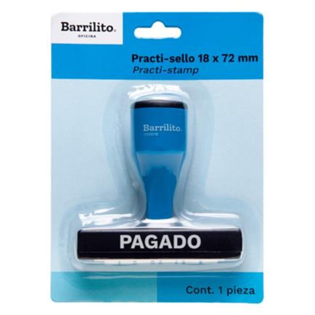 Sello de Pagado (18x72mm) Color Azul