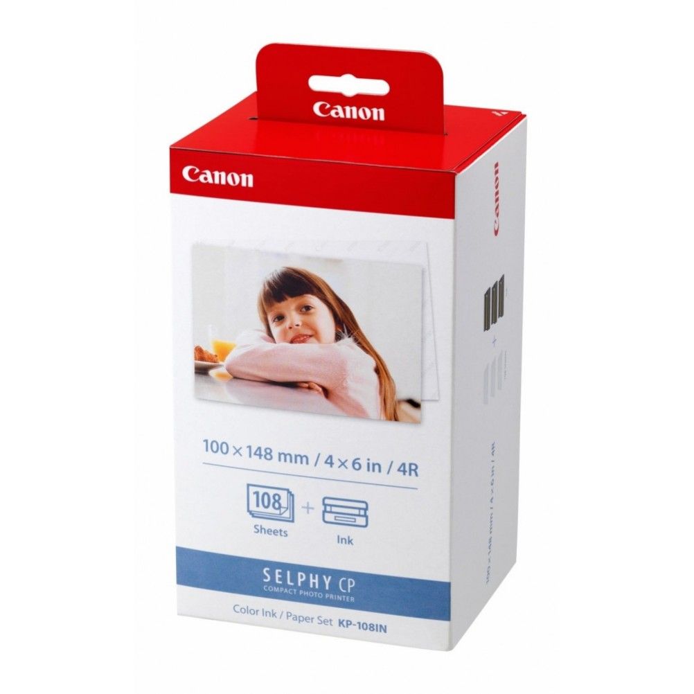 CANON KIT CARTUCHO Y PAPEL KP-108IN, 108 PÁGINAS DE 4" X 6", 3 CARTUCHOS COLOR 3115B001AA