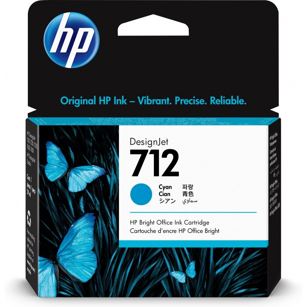 CARTUCHO HP 712 CYAN ORIGINAL, 27ML 3ED67A